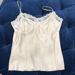 Trina Turk Cream Camisole with Lace Trim
